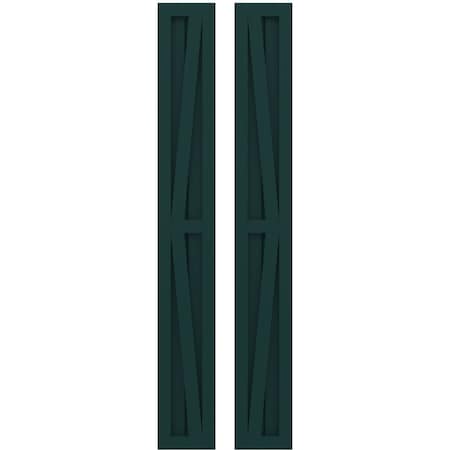 Americraft 2-Board Wood 2 Equal Panel Frmd Board-n-Batten Shutters W/ Dubl Z-Bar, ARW102BF207X64FGH